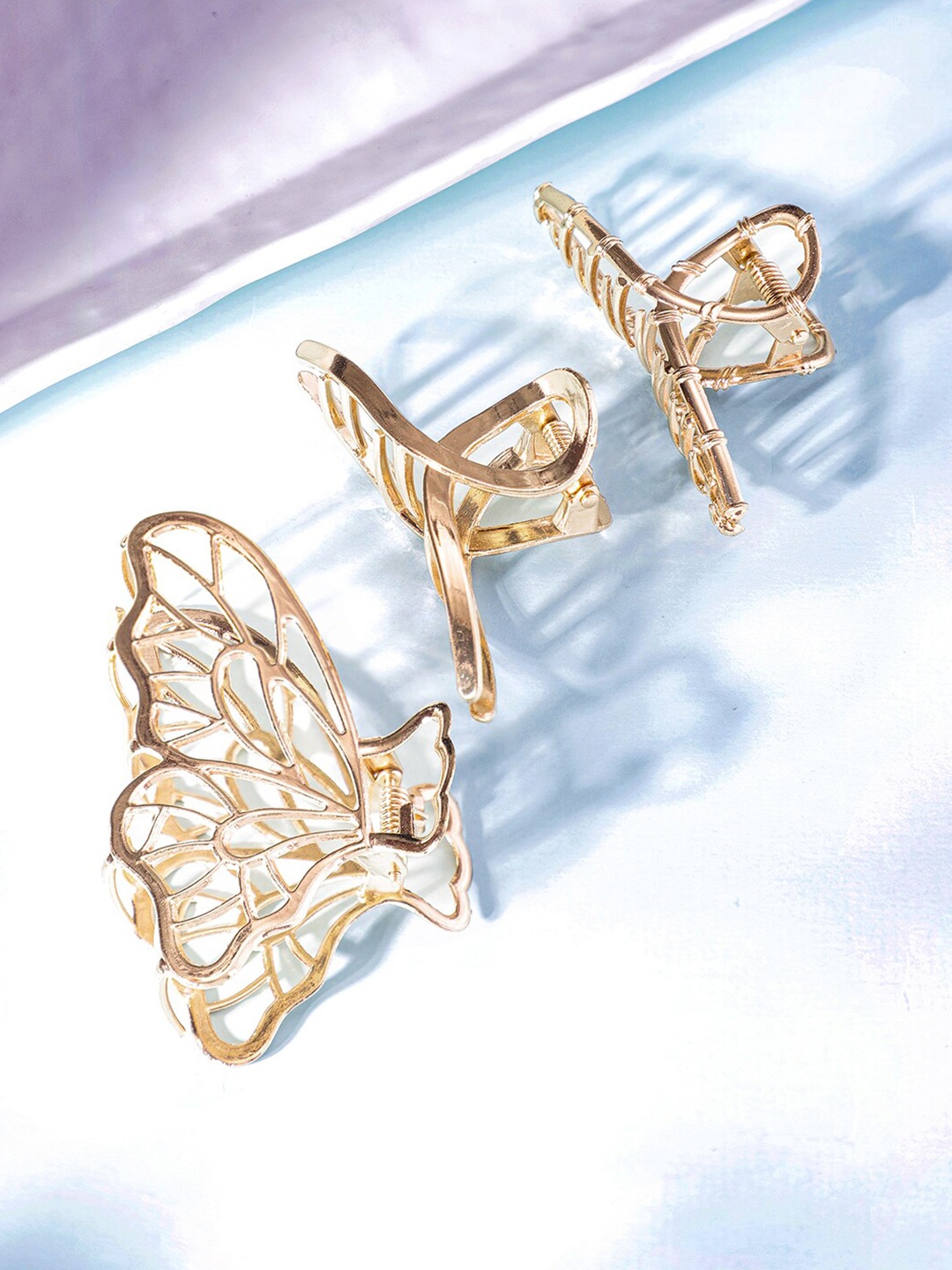 

Rubans Set of 3 Butterfly Claw Clip, Gold