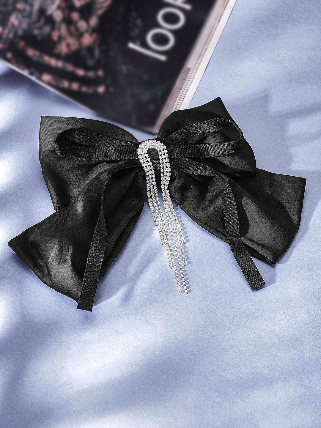 

Rubans Embellished French Barrette, Black