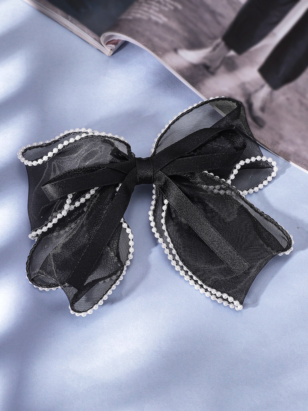 

Rubans Beaded French Barrette, Black
