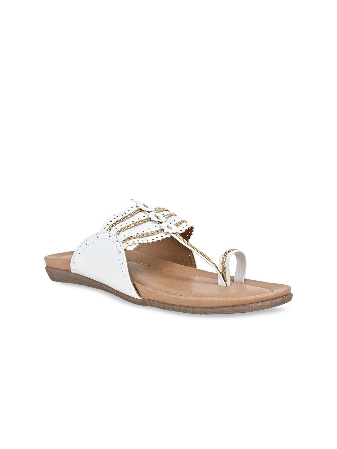 

Rocia Textured One Toe Flats, White