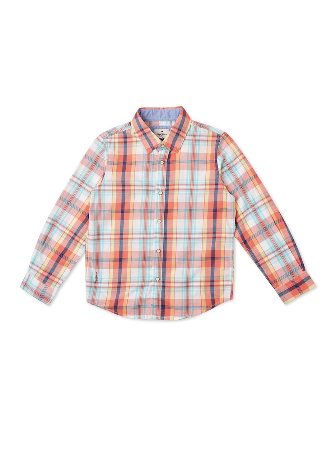 

Pepe Jeans Boys Pink Tartan Checked Twill Cotton Casual Shirt