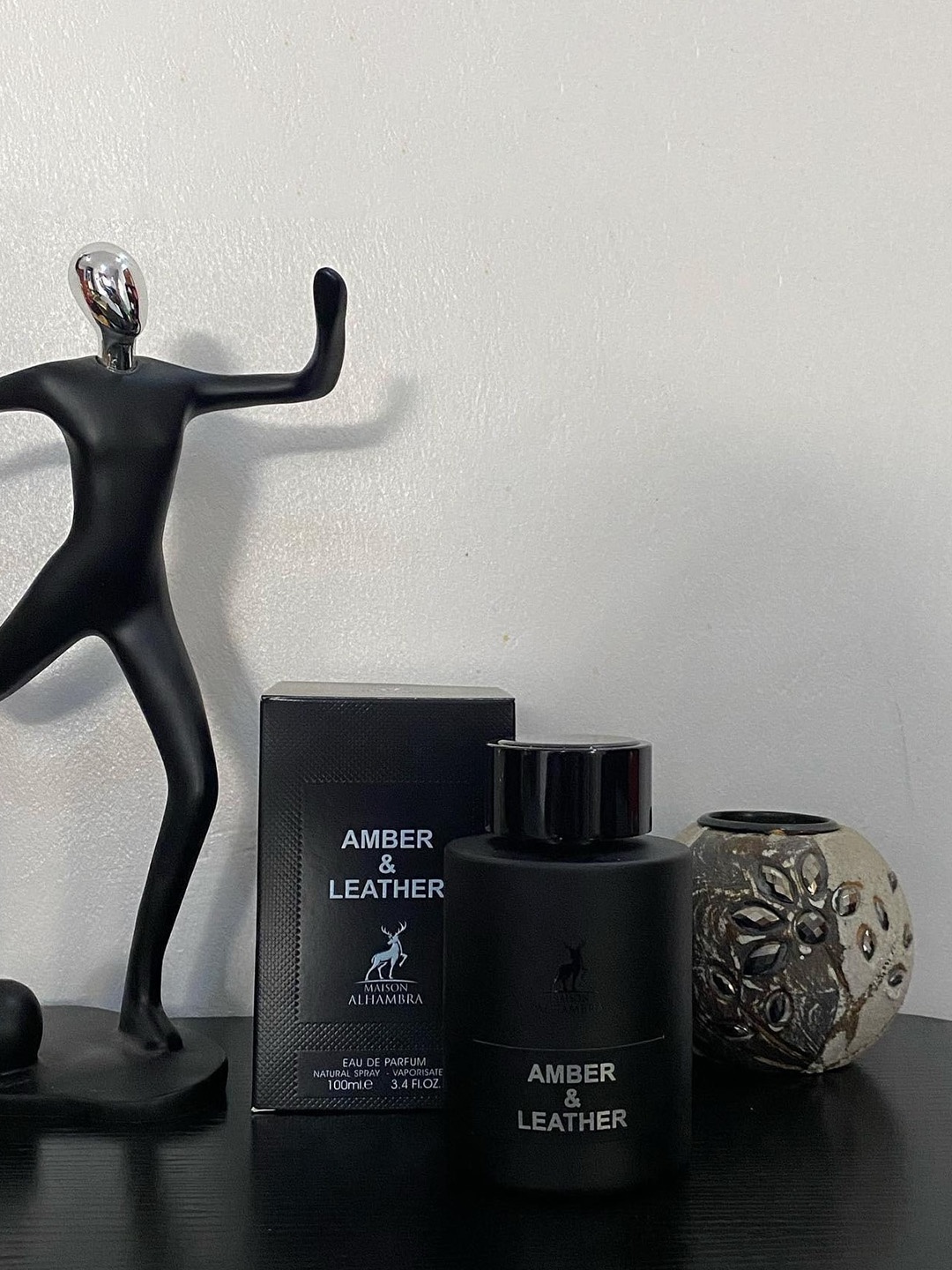 

Lattafa Amber & Leather Maison Alhambra Long Lasting Eau De Parfum - 100 ml, Black
