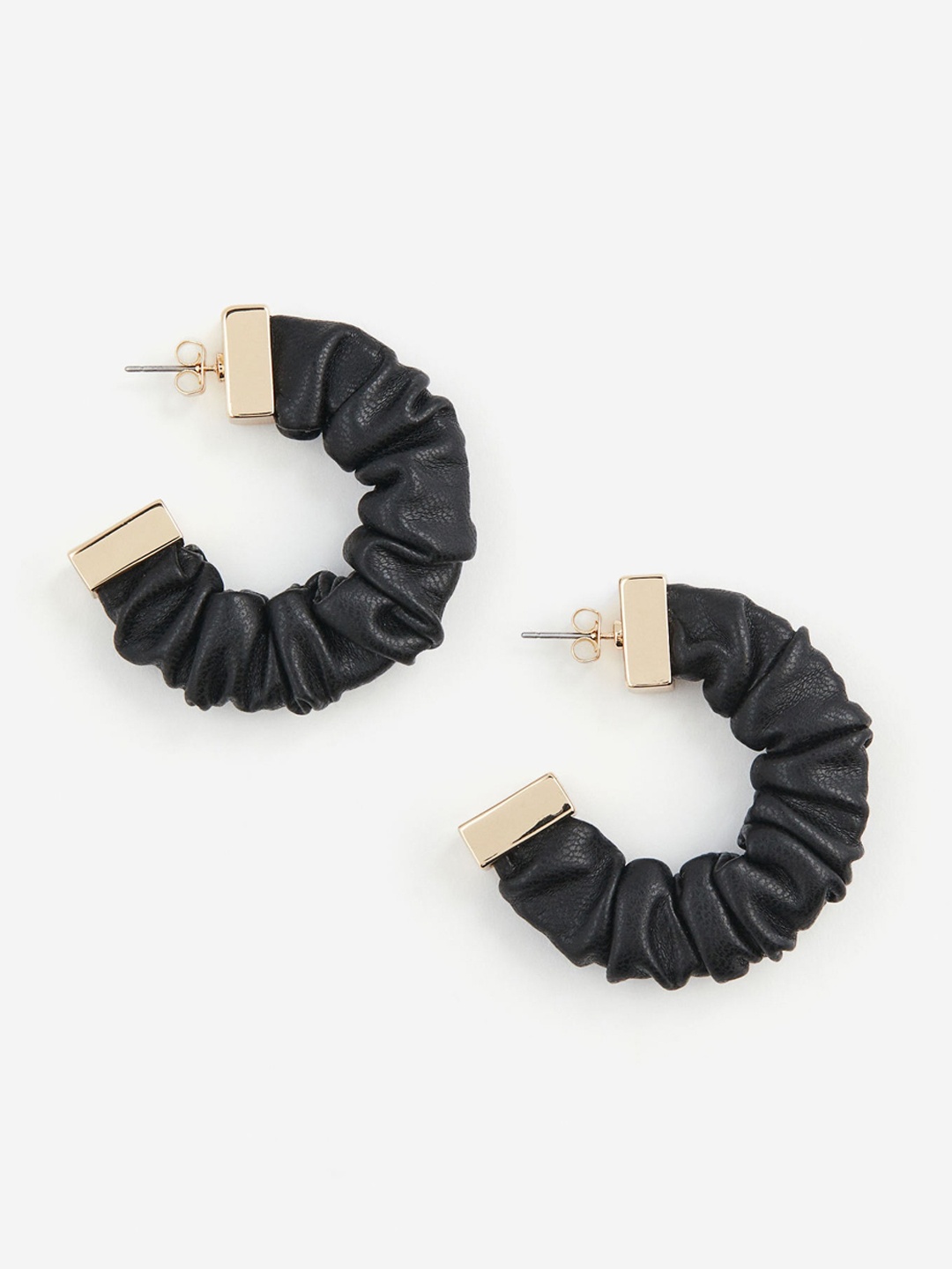 

H&M Coated Hoop Earrings, Black