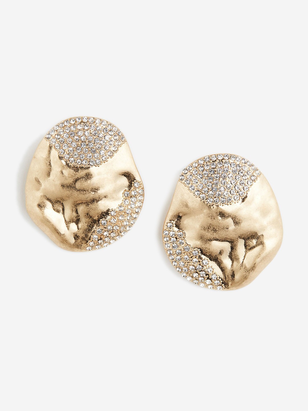 

H&M Rhinestone-Embellished Earrings, Gold