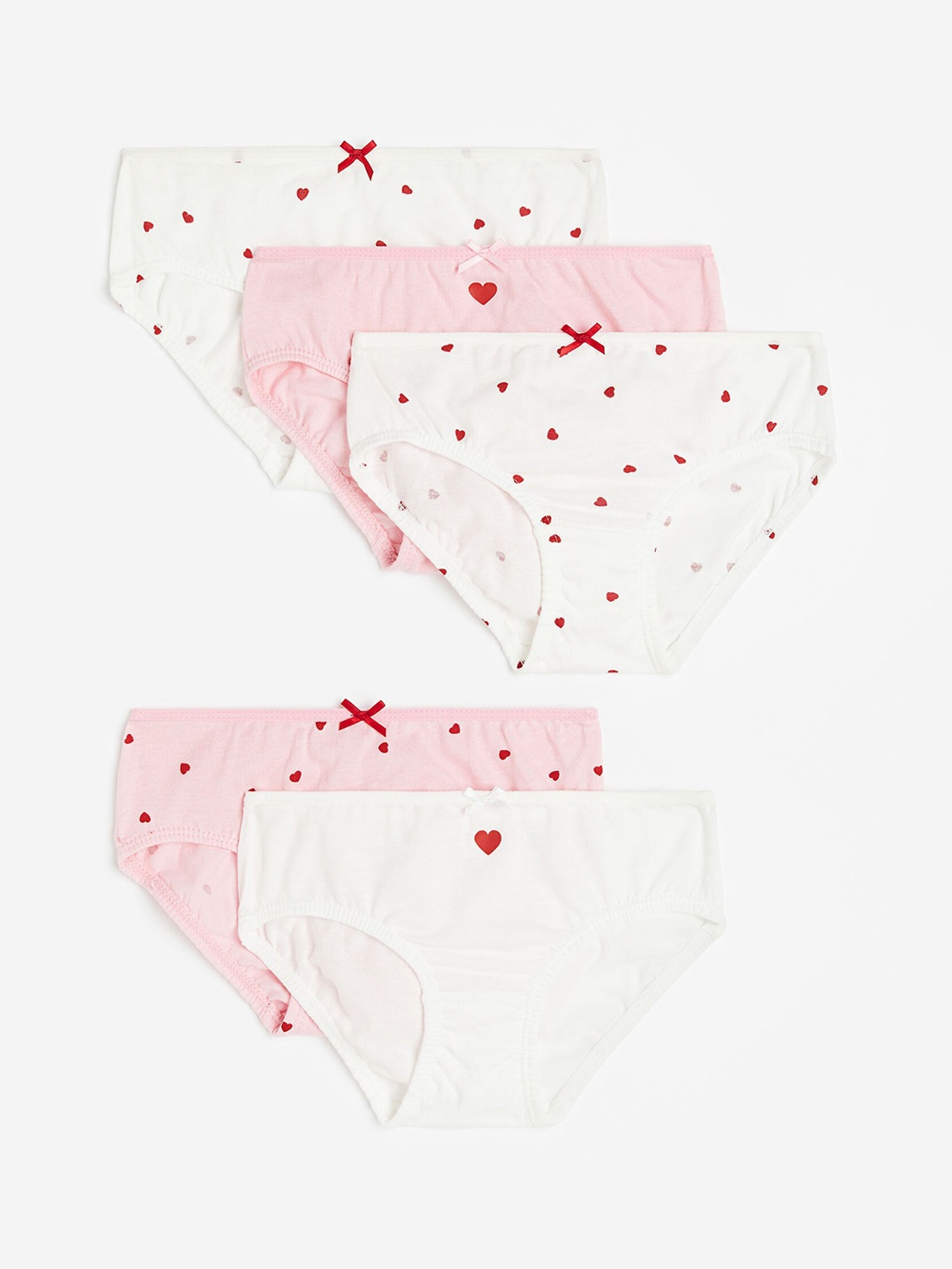 

H&M Girls 5-Pack Cotton Briefs, White