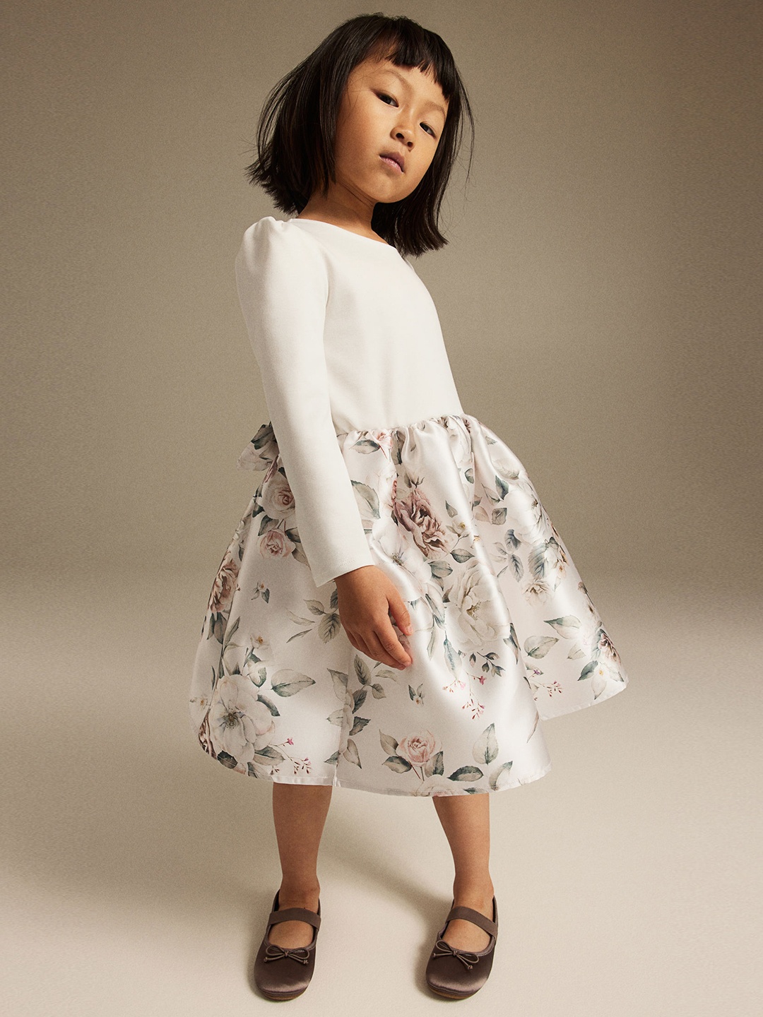 

H&M Girls Bow-Detail Dress, White