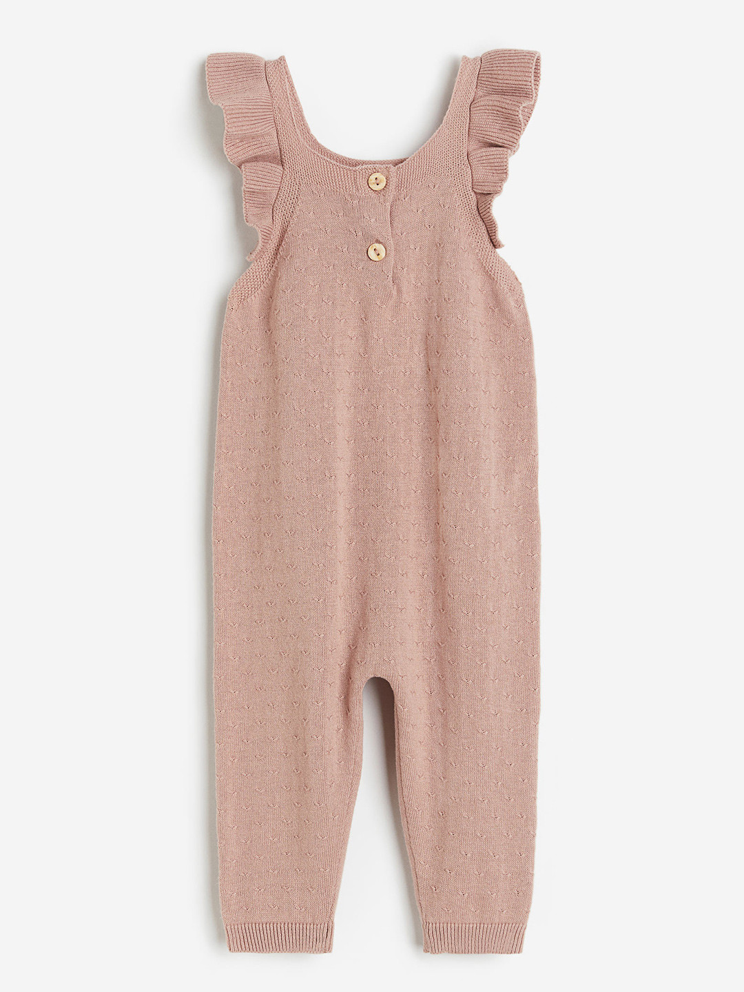 

H&M Girls Pure Cotton Knitted Romper Suit, Pink