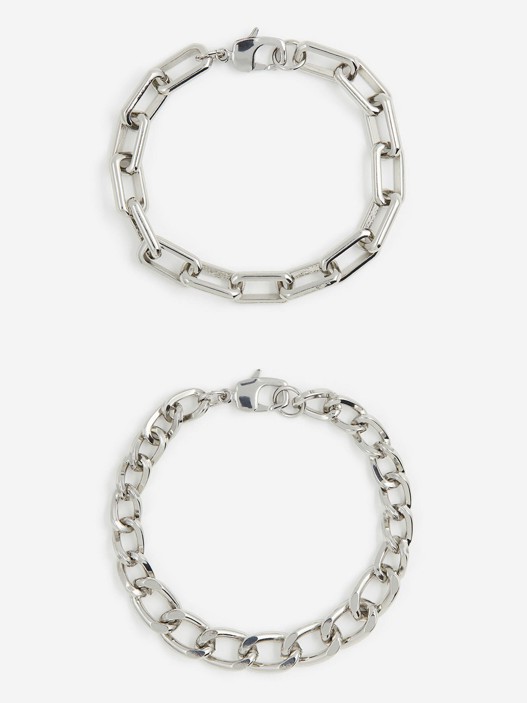 

H&M Men 2-Pack Bracelets, Silver