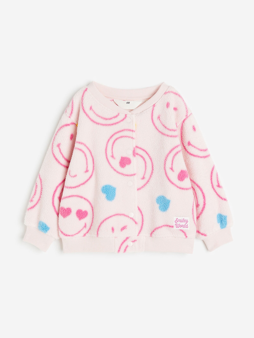 

H&M Girls Printed Pile Cardigan, Pink