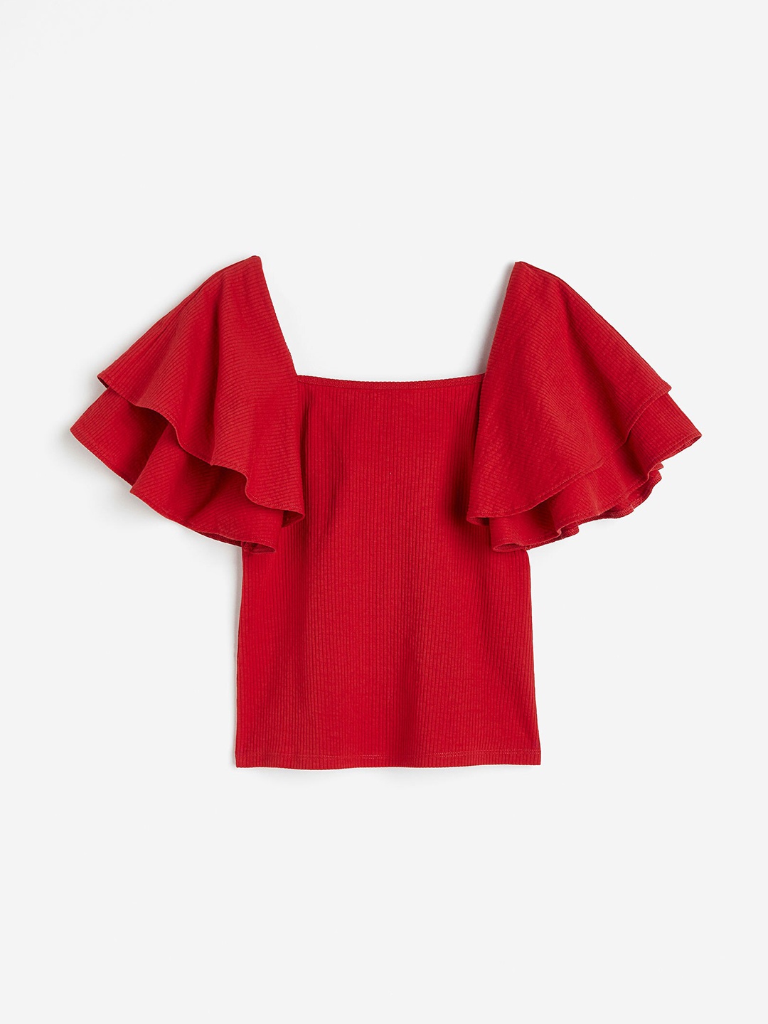 

H&M Butterfly-Sleeved Top, Red