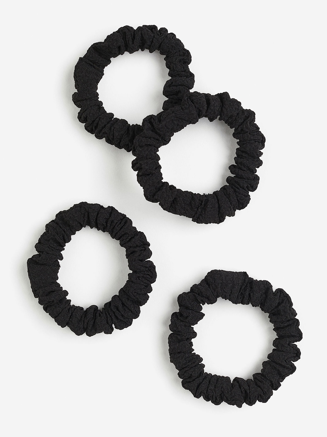 

H&M 4-Pack Mini Scrunchies, Black