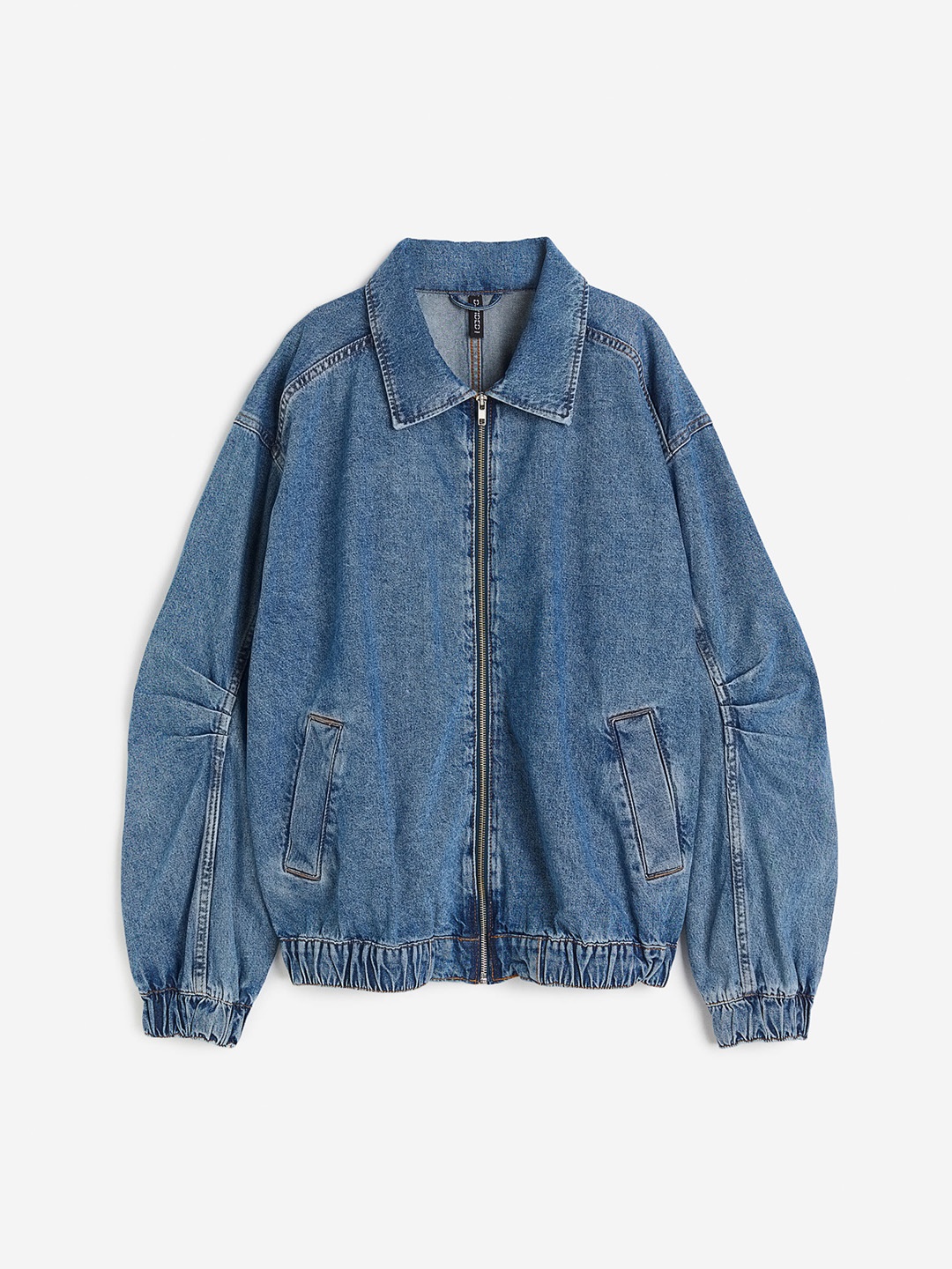 

H&M Women Pure Cotton Denim Bomber Jackets, Blue