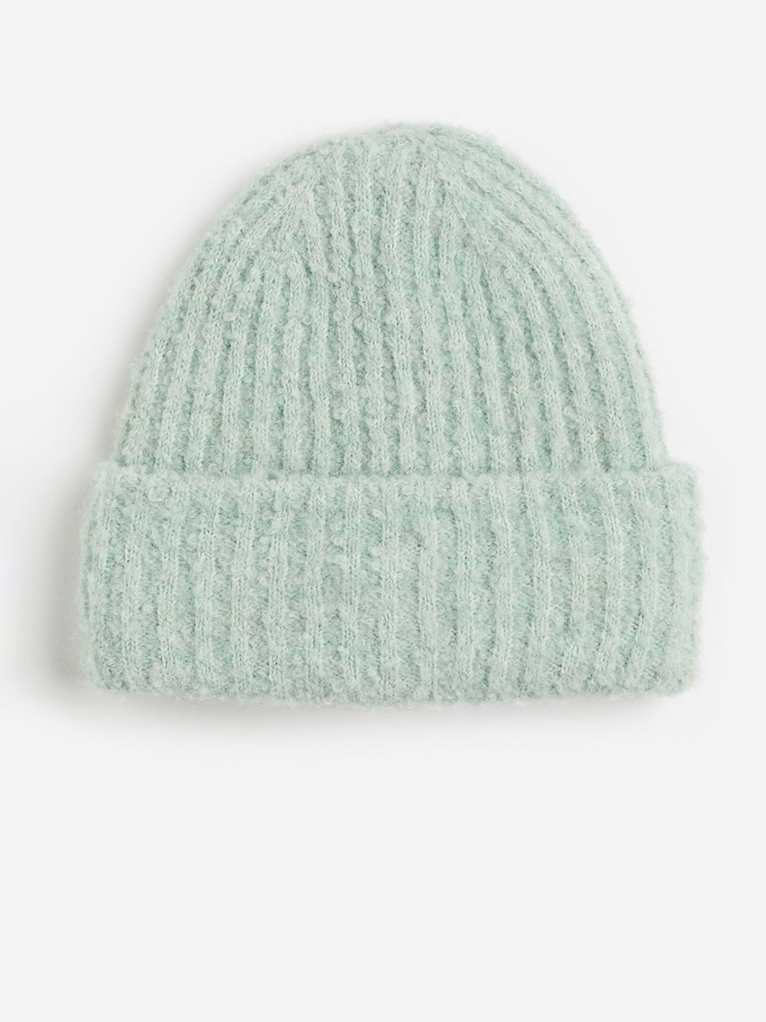 

H&M Rib-Knit Boucl Beanie, Green