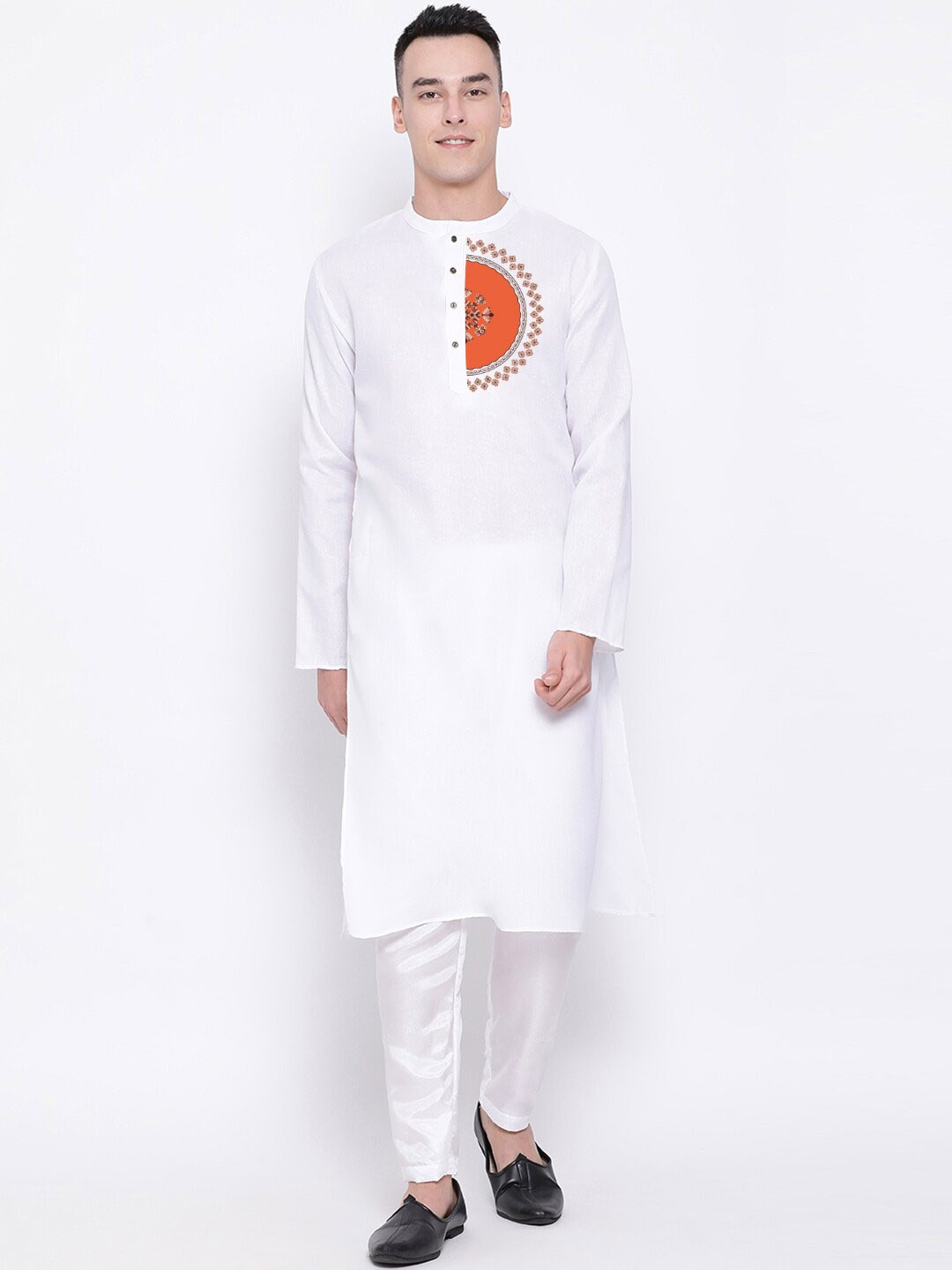 

DEVOILER Ethnic Motifs Printed Regular Kurta With Pyjamas, White