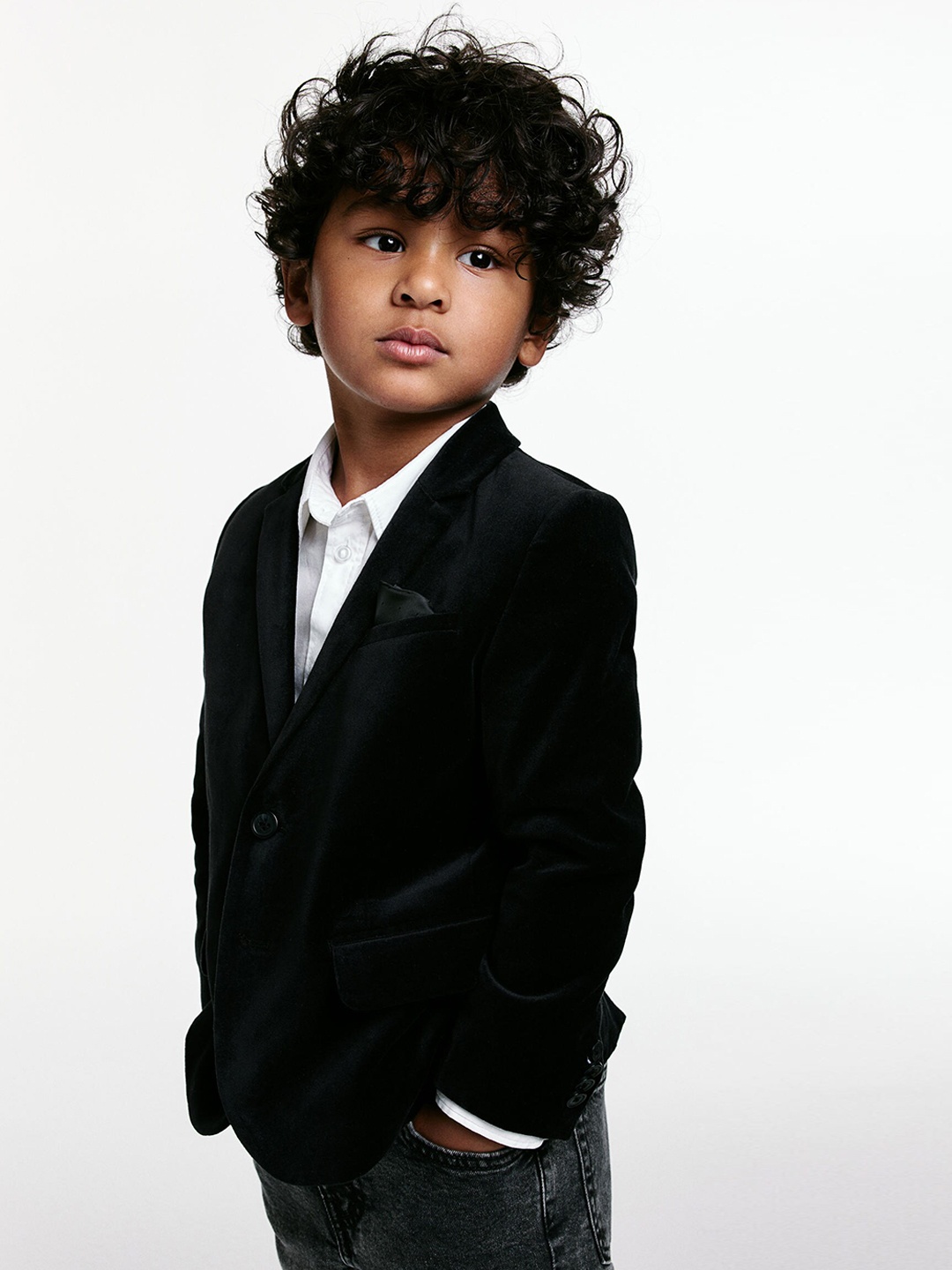 

H&M Boys Velvet Jacket, Black