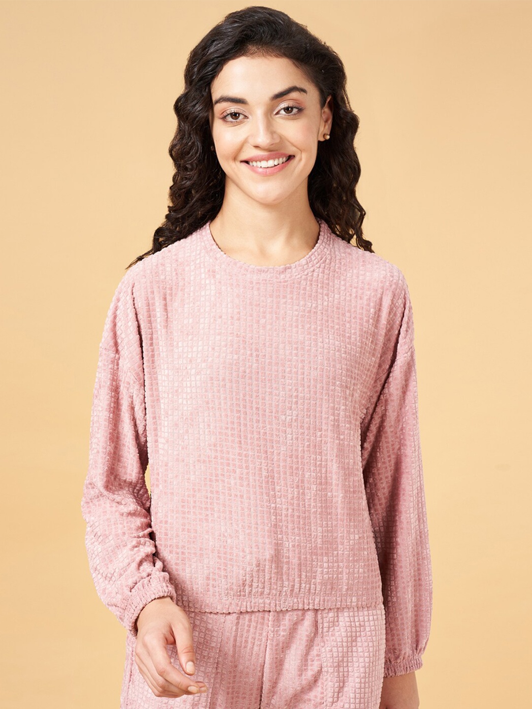 

Ajile by Pantaloons Self Designed Long Sleeves Pullover, Pink