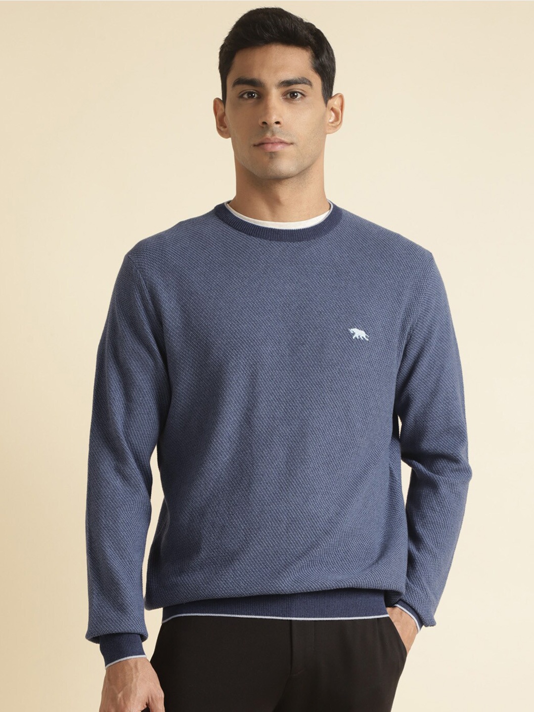 

Andamen Round Neck Cotton Pullover, Blue