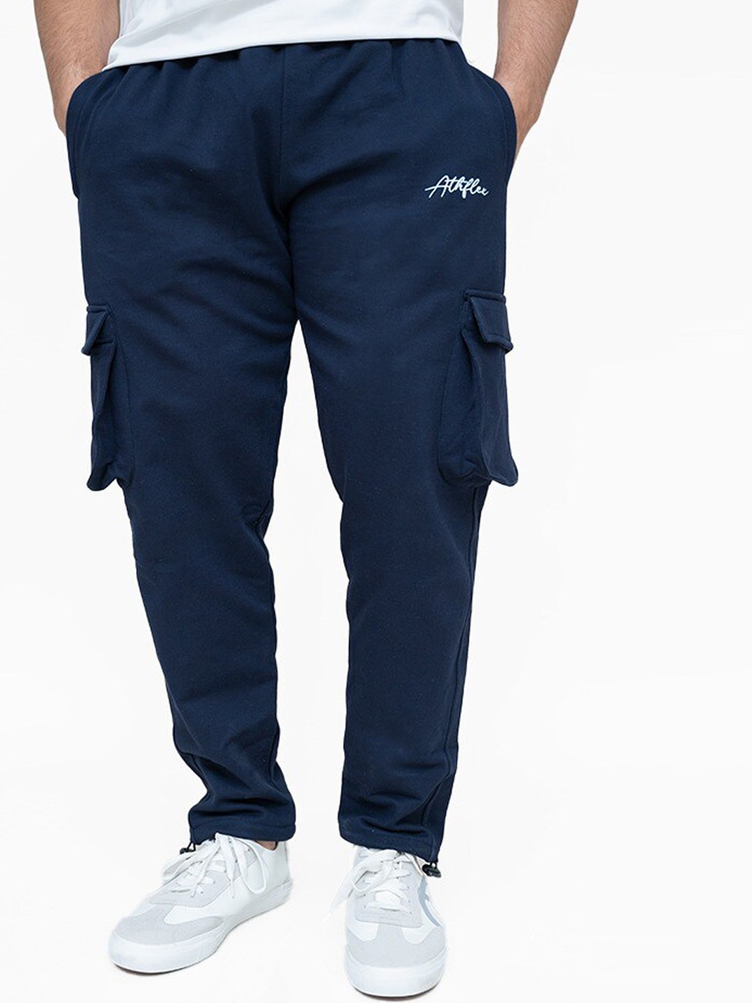 

Athflex Men Regular Fit Cargo Joggers, Navy blue