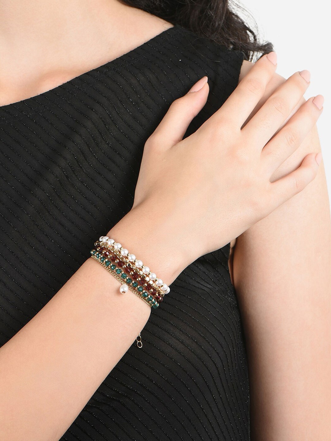 

ToniQ Women Set of 5 Gold Plated Bracelet