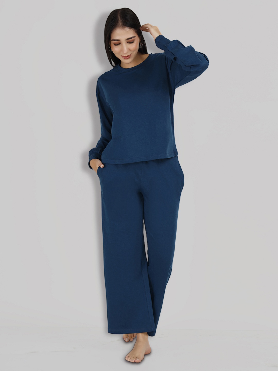 

VISO Round Neck T-shirt With Trouser, Teal