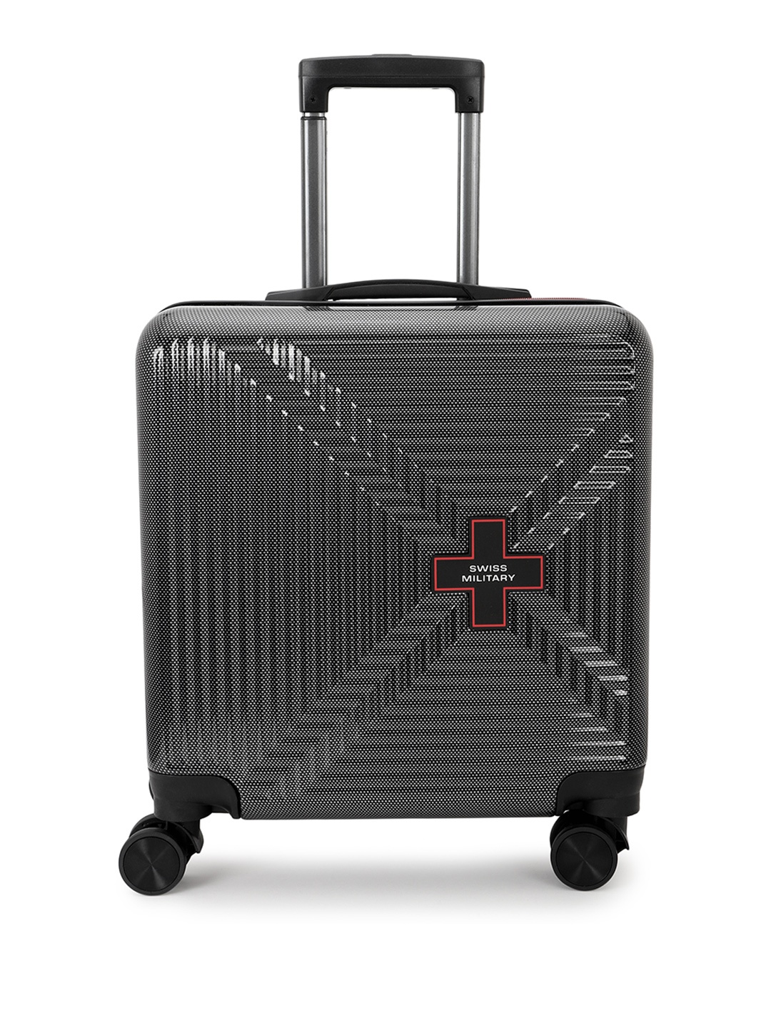 

SWISS MILITARY Textured Hard Sided Overnighter Trolley Suitcase-38 cm, Grey