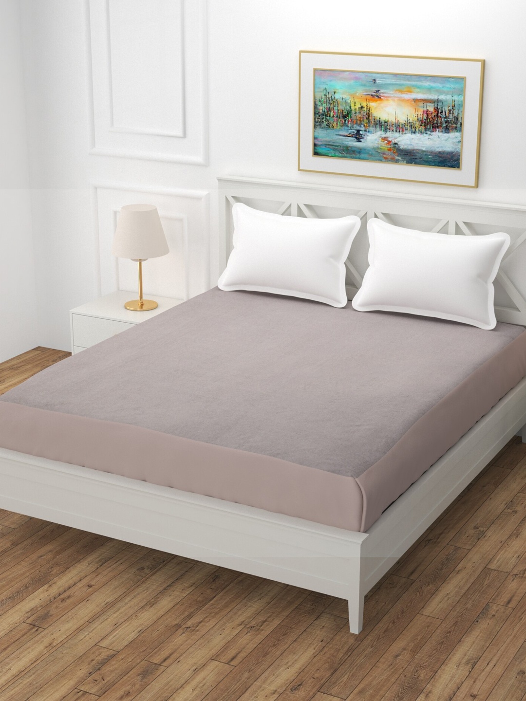 

MORADO Grey Quilted Breathable Mattress Protector