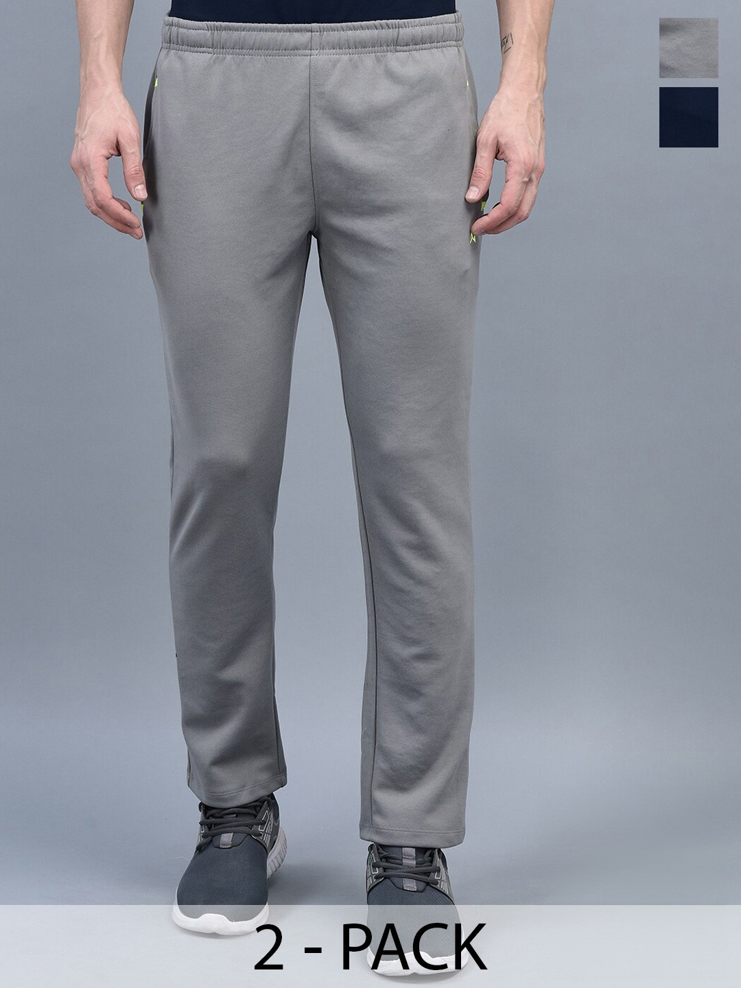 

Force NXT Pack of 2 Solid Anti-Viral Anti-Odour Cool Sports Track Pants, Grey