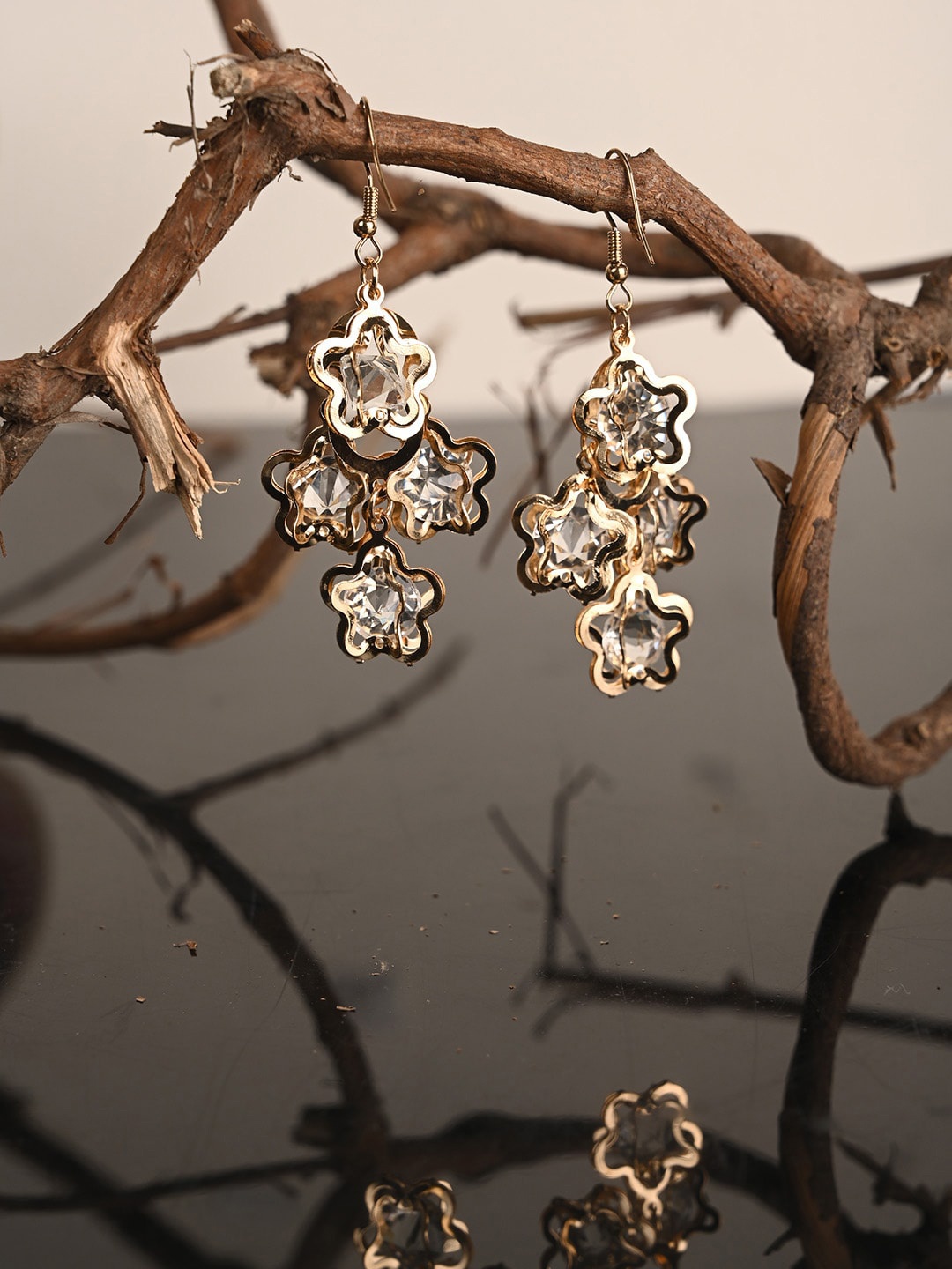 

BuckleUp Gold-Plated Contemporary Drop Earrings