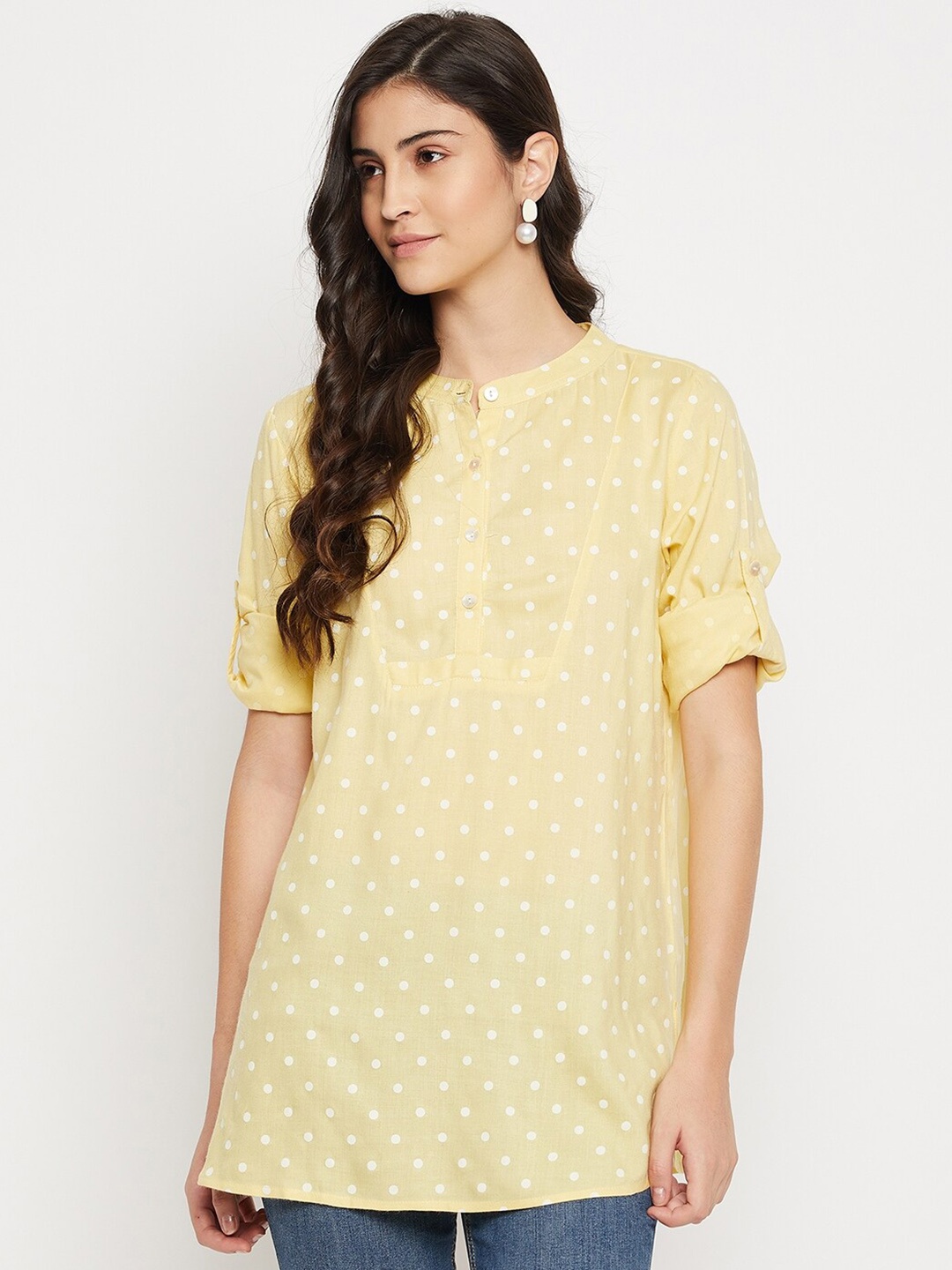 

BAESD Self Design Mandarin Collar Tunic, Yellow