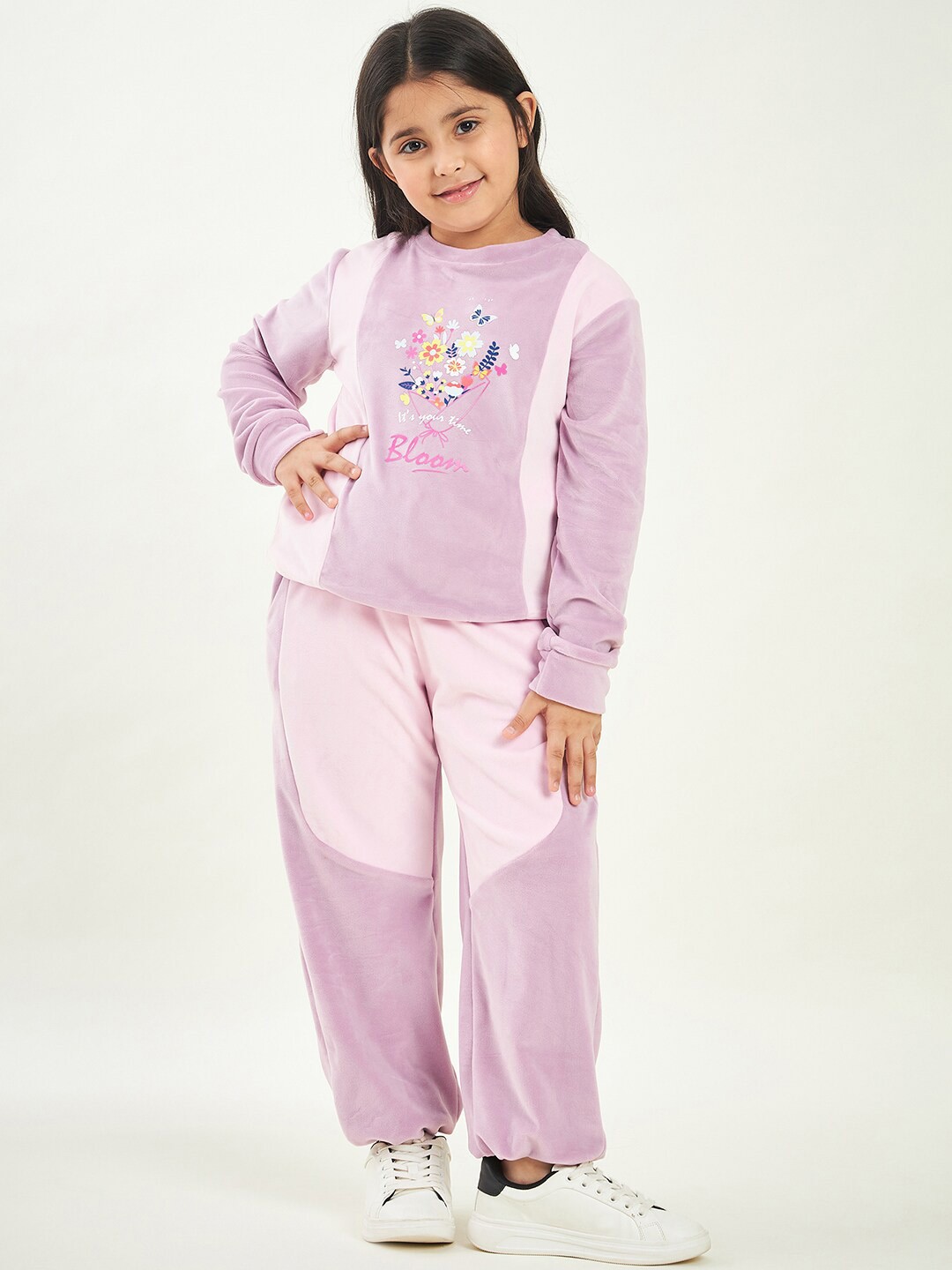 

Stylo Bug Girls Floral Printed T-shirt with Pyjamas, Pink