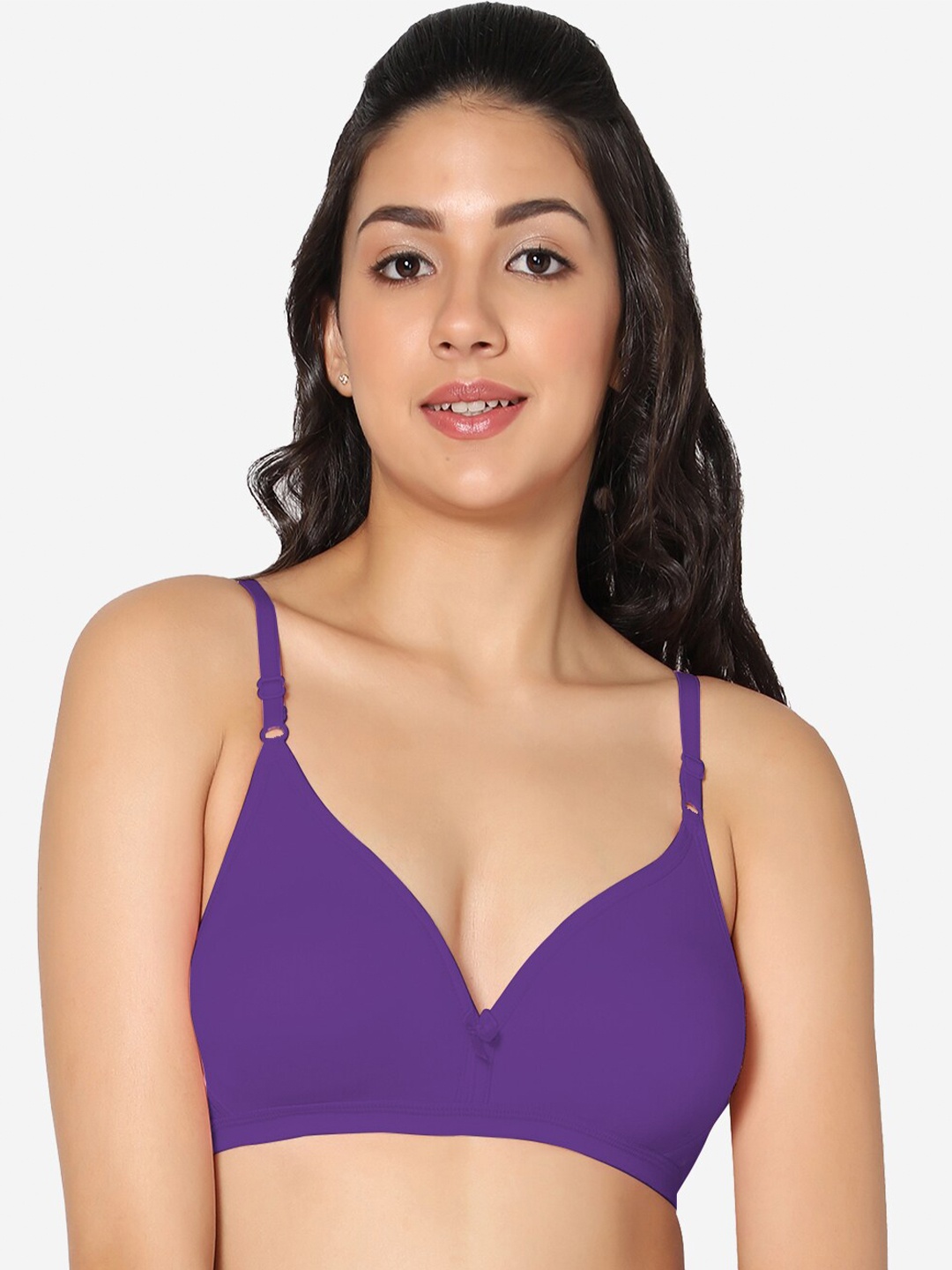 

In Care Half Coverage Non Padded Pure Cotton T-shirt Bra With All Day Comfort, Purple