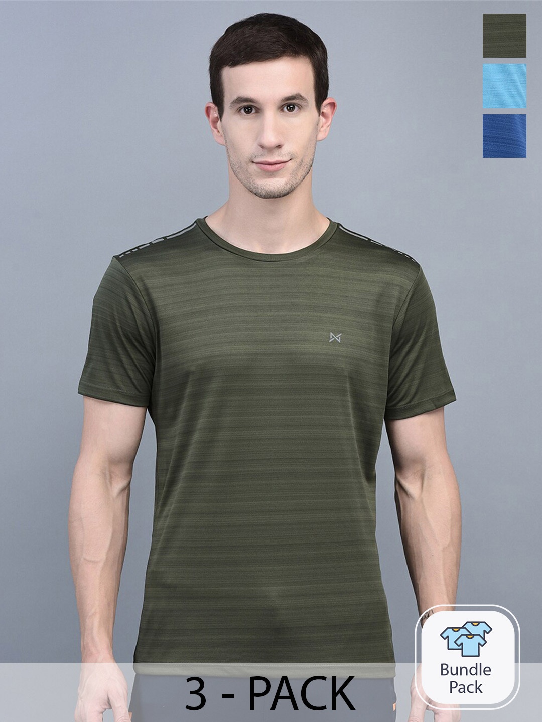 

Force NXT Pack of 2 Anti-Viral Anti-Odour Cool Sports T-Shirt, Olive