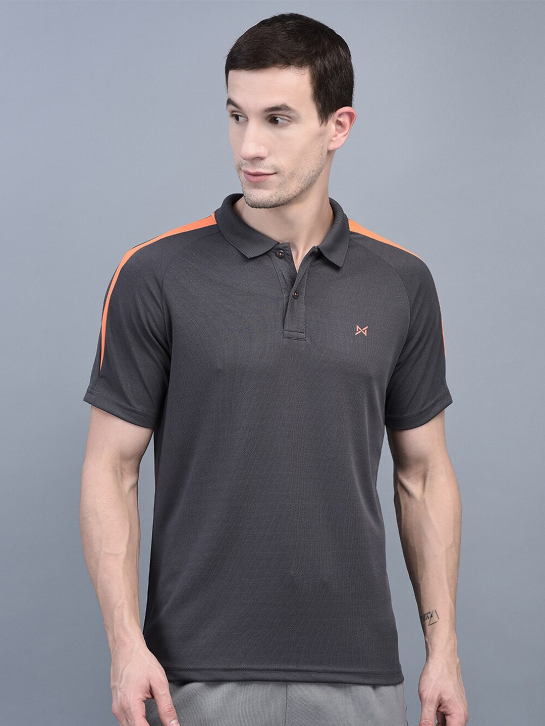 

Force NXT Men Polo Collar Anti-Viral Anti-Odour Cool Sports T-Shirt, Charcoal