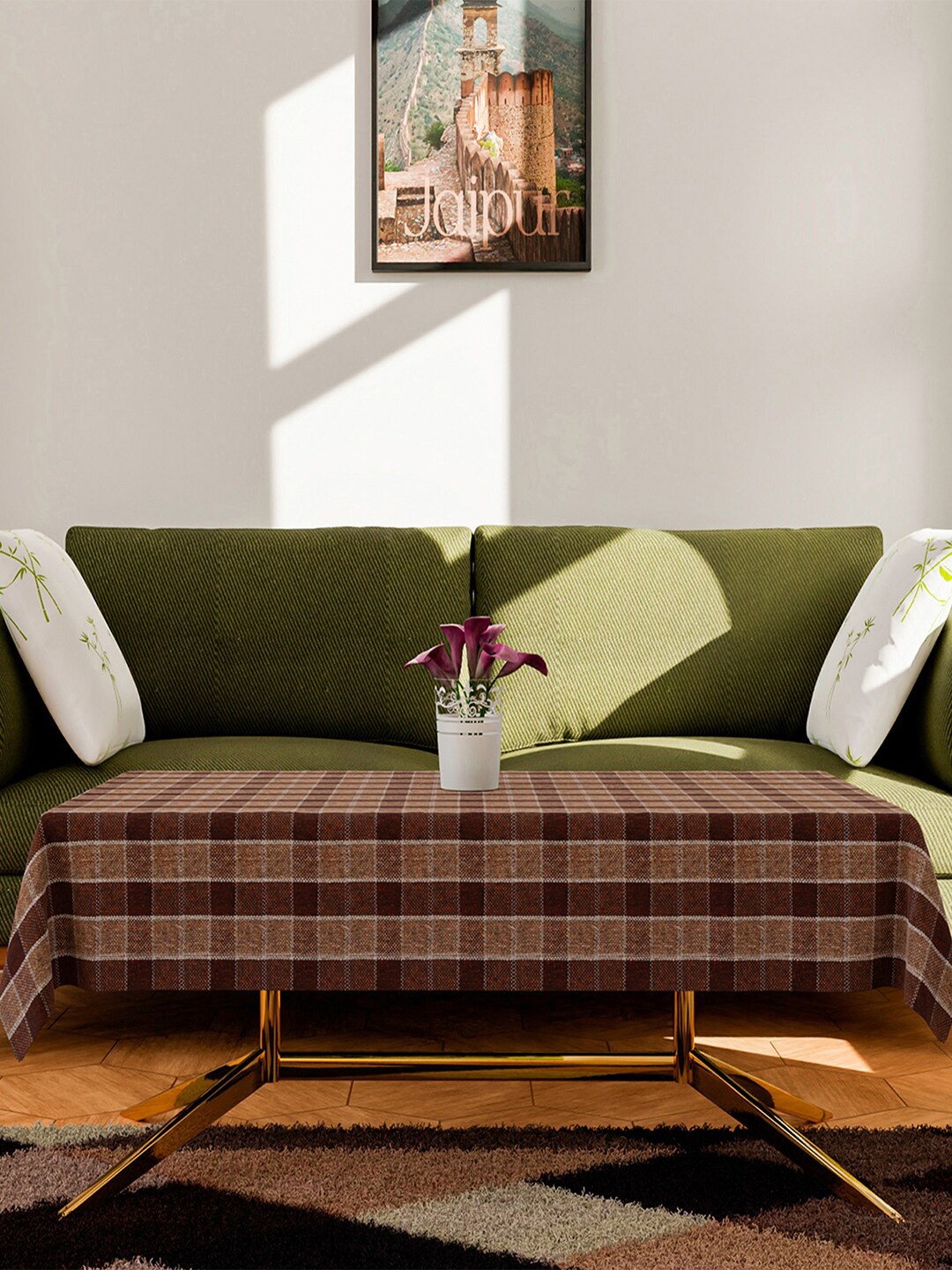 

Kuber Industries Brown 2 Seater Table Protector Cover