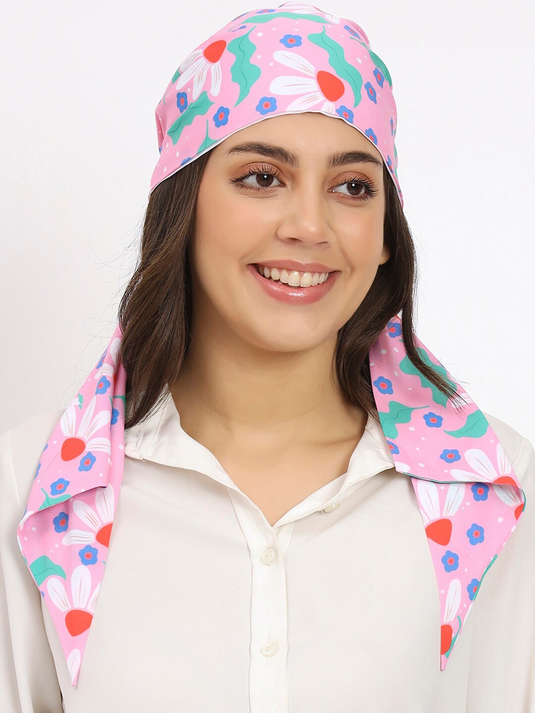 

Beau Design Floral Printed Scarf, Pink