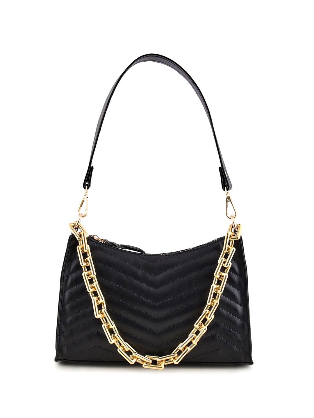 

DressBerry Structured Quilted Shoulder Bag, Black