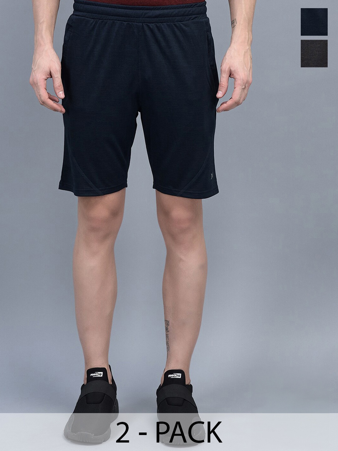 

Force NXT Men Pack of 2 Anti-Viral Anti-Odour Cool Sports Shorts, Blue