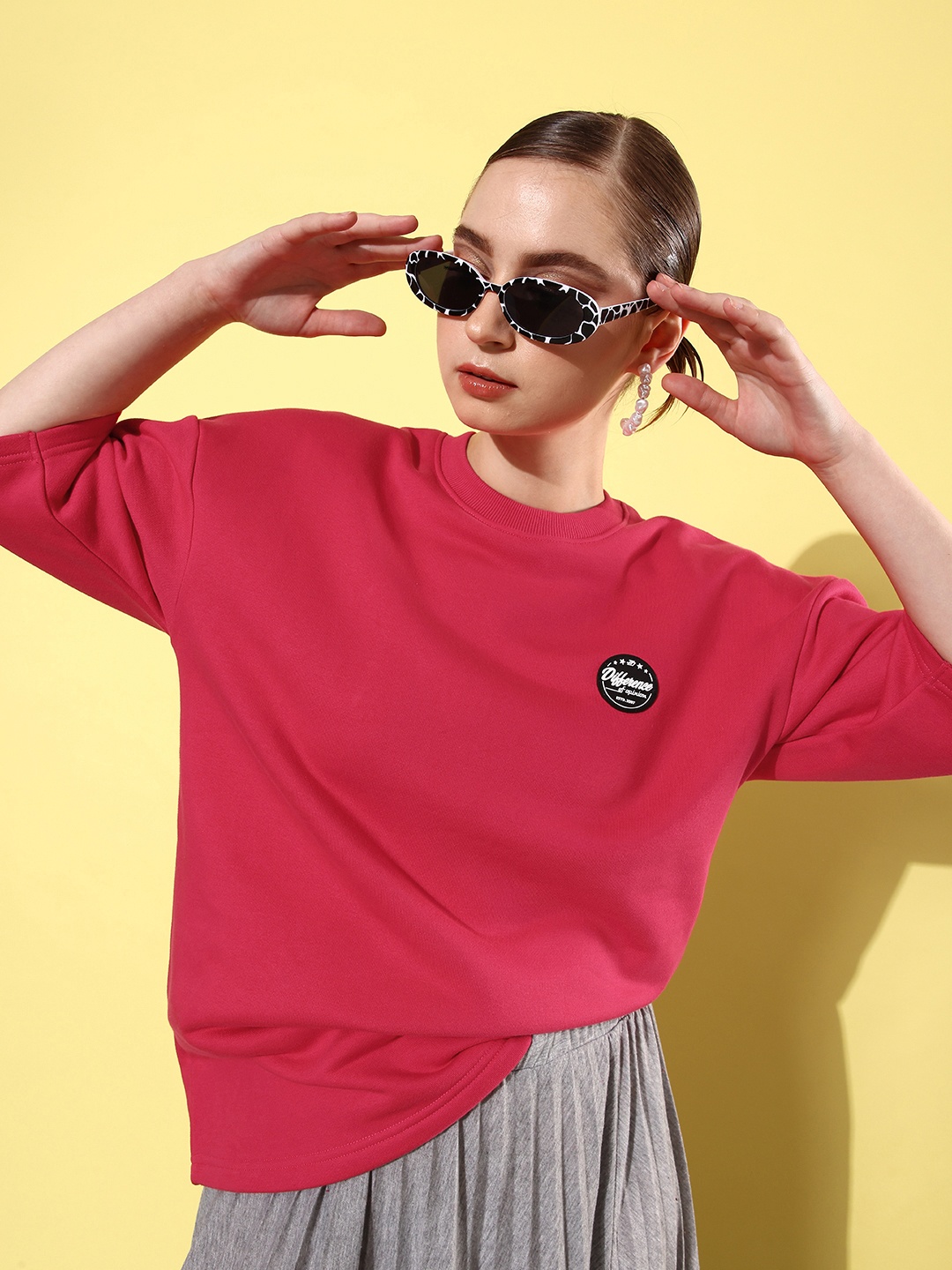 

Difference of Opinion Oversized Fleece Sweatshirt, Pink