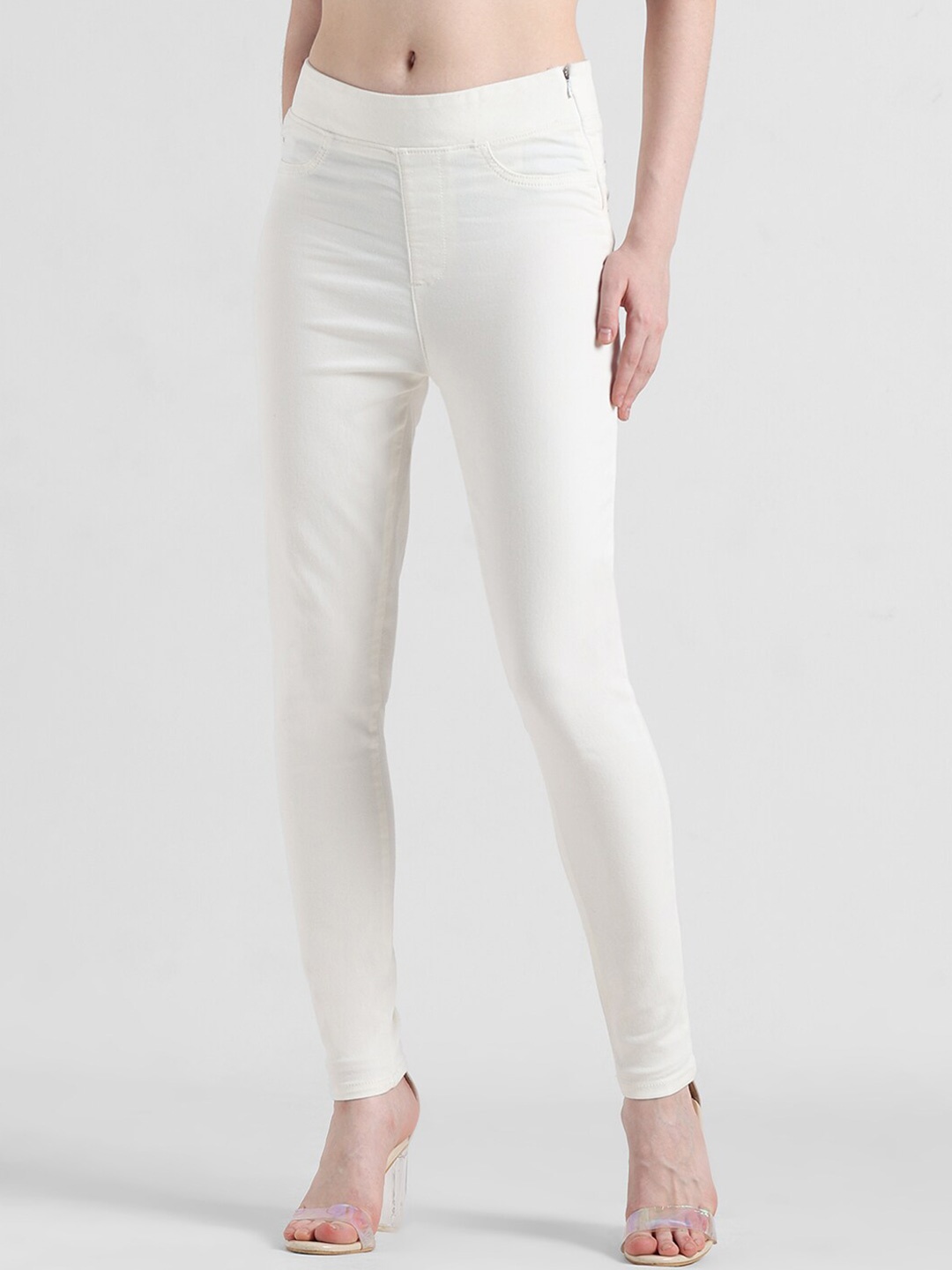 

ONLY Skinny Fit Mid-Rise Jeggings, White