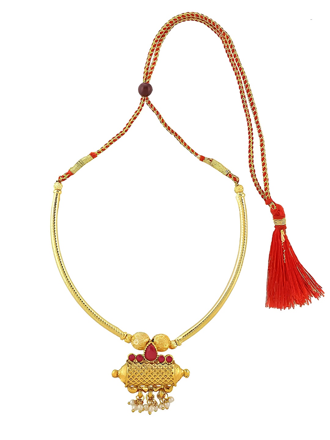 

KARISHMA KREATIONS Gold-Plated Artificial Beads Necklace