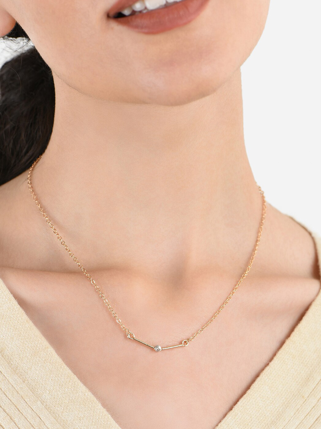 

ToniQ Gold-Plated Cubic-Zirconia Studded Necklace