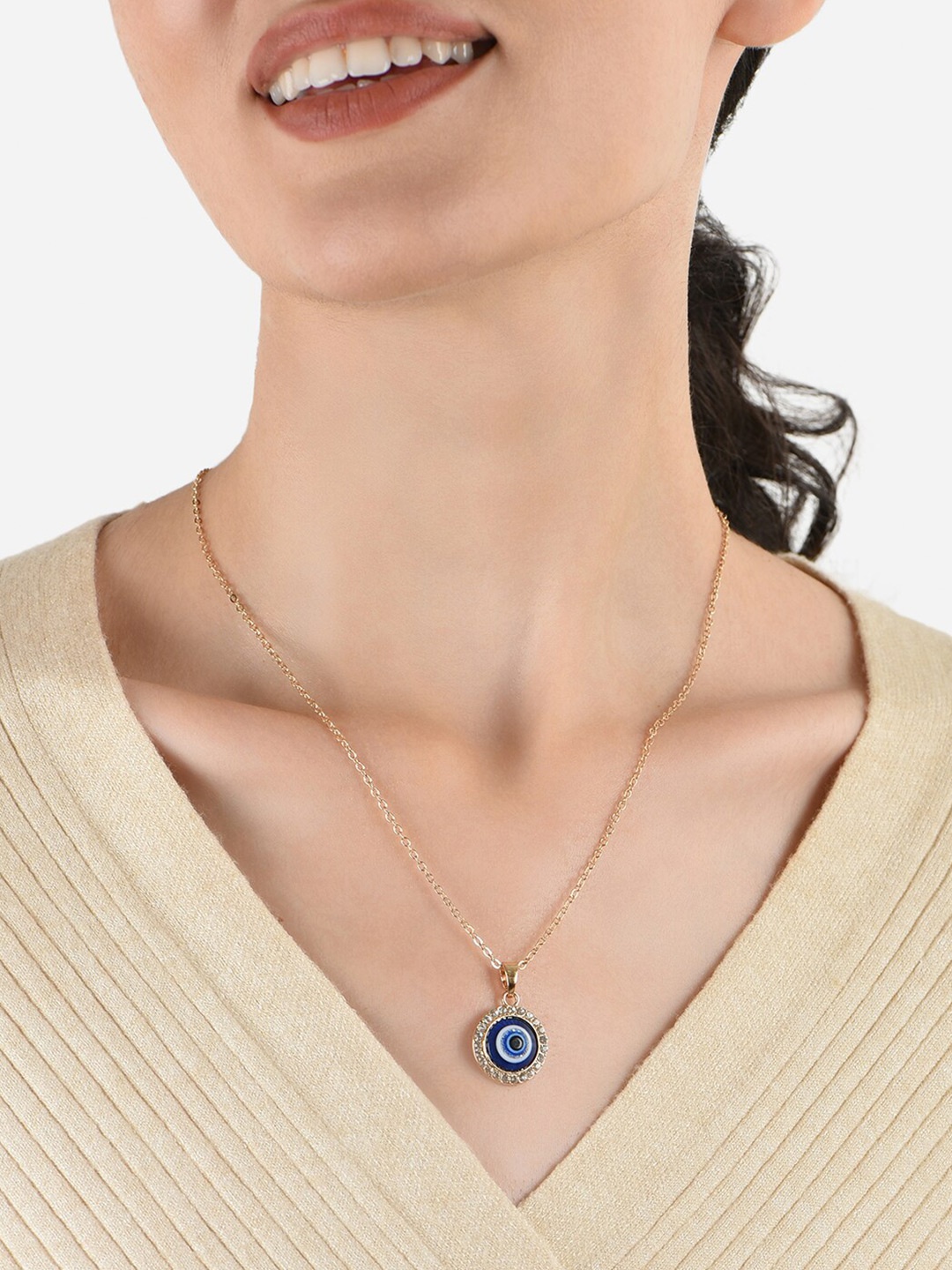 

ToniQ Gold-Plated Cubic Zirconia Studded Necklace
