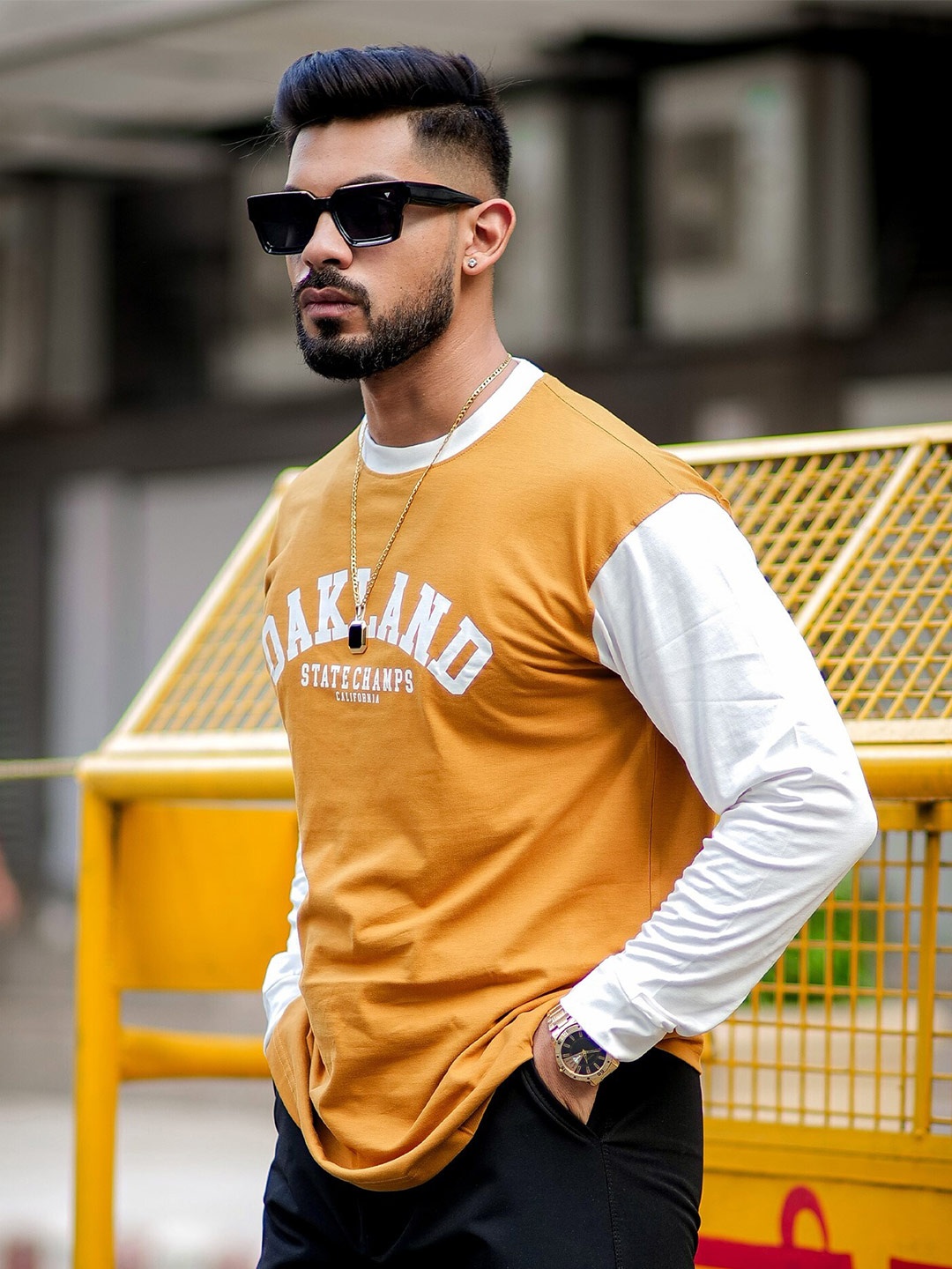 

Maniac Typography Printed Pure Cotton T-Shirt, Orange
