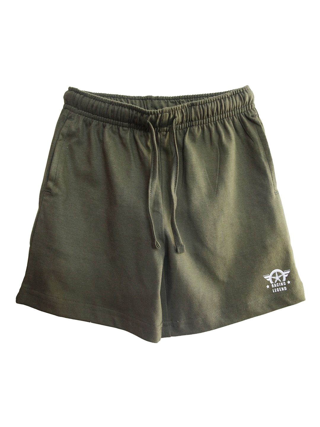 

THETA Boys Mid-Rise Cotton Shorts, Olive