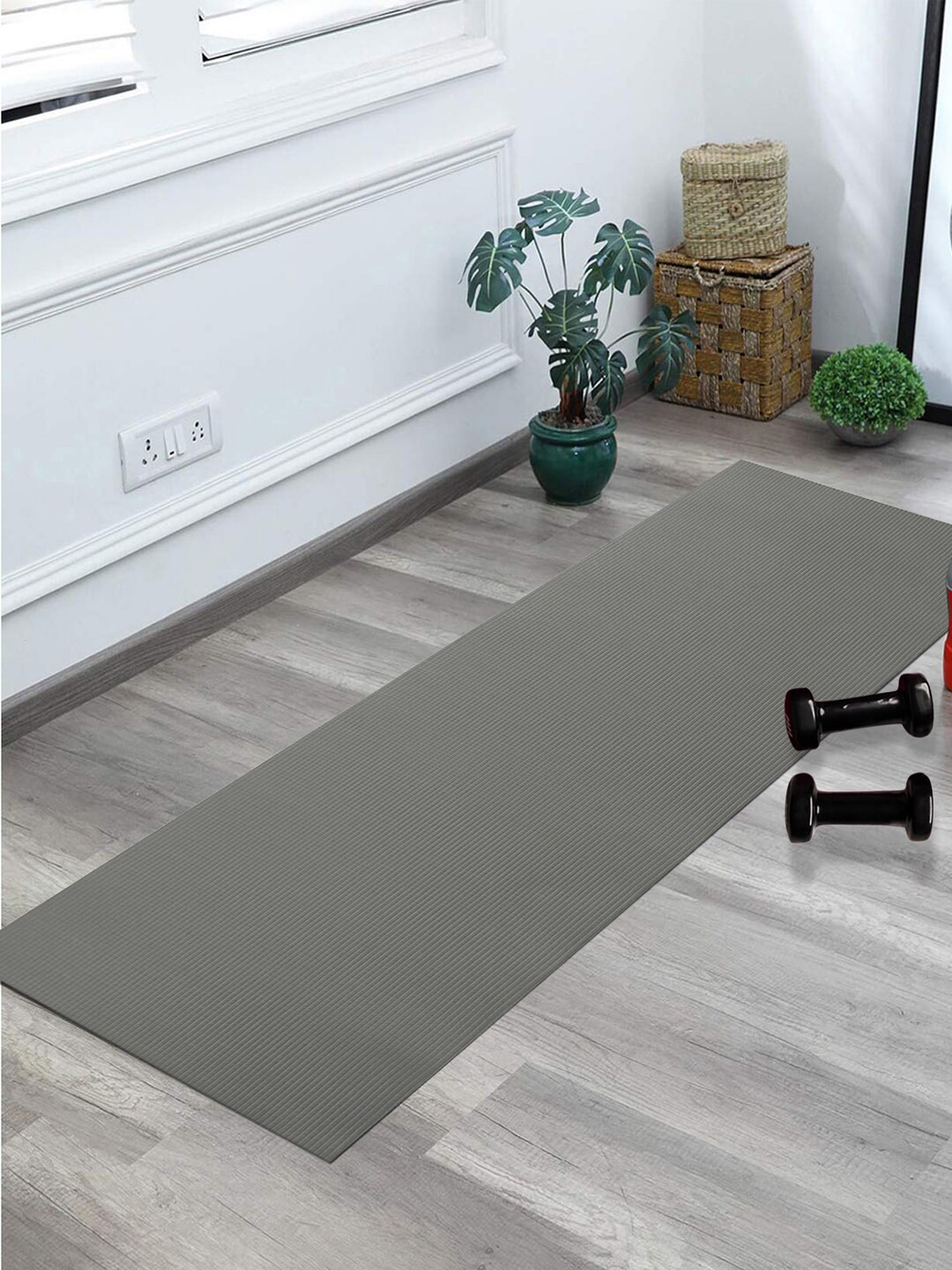 

Kuber Industries Anti-Skid Water Resistant & Light Weight Exercise Mat, Grey