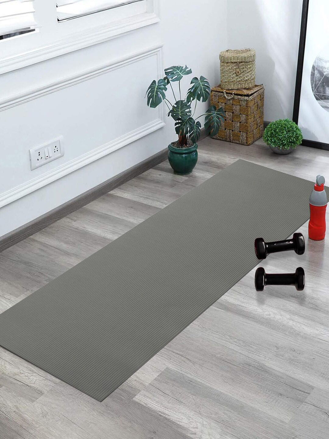 

Kuber Industries Grey Anti-Skid Water Resistant & Light Weight Exercise Yoga Mat