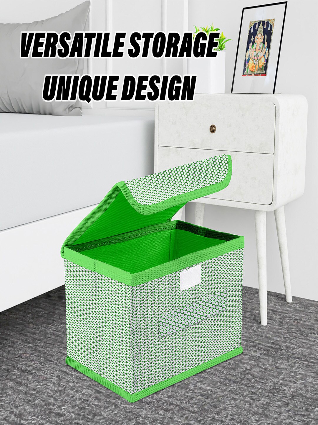 

Kuber Industries Green Printed Drawer Organiser