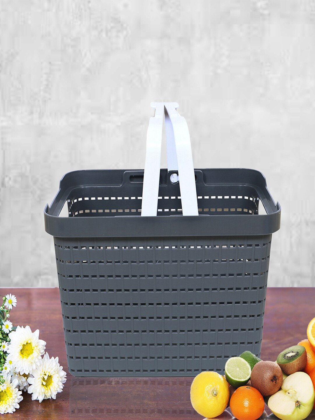 

Kuber Industries Black & White 3 Pieces Fruits Storage Basket