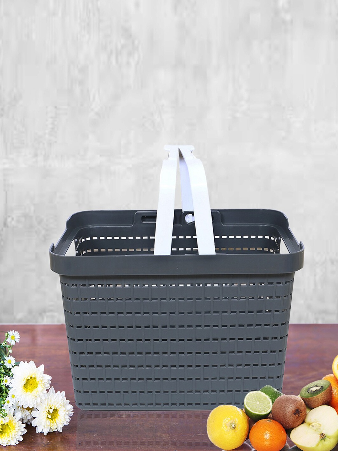 

Kuber Industries Grey 2 Pieces Tote Basket Organisers