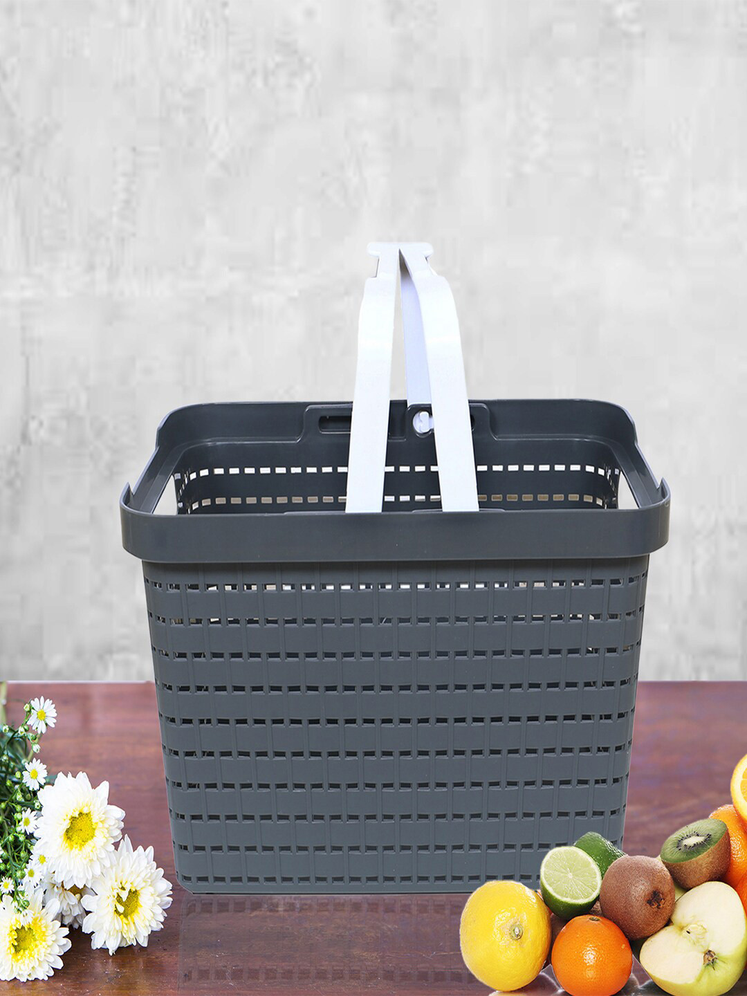 

Kuber Industries Blue & Black 3 Pieces Tote Basket Organisers